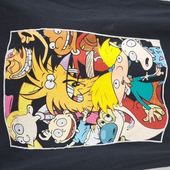 Nickelodeon cartoon characters graphic LG black t-shirt - Picture 3 of 5